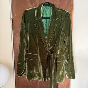 Nasty Gal | Olive Velvet Women's Blazer